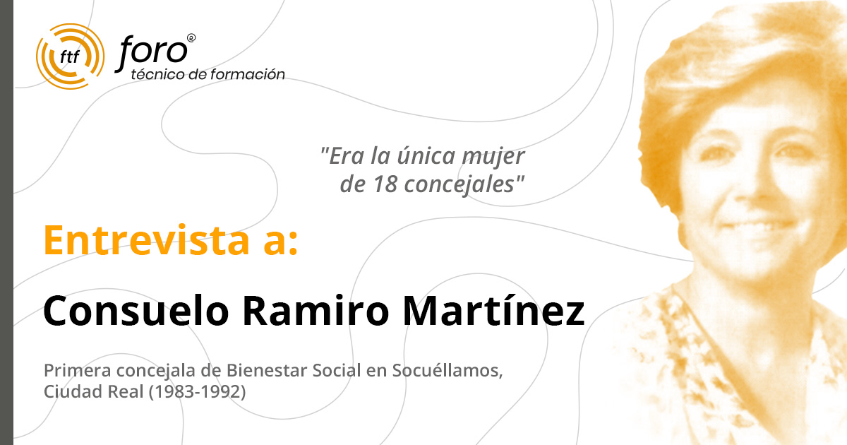 Cartel de la entrevista a Consuelo Ramiro, pionera en el bienestar social de las personas